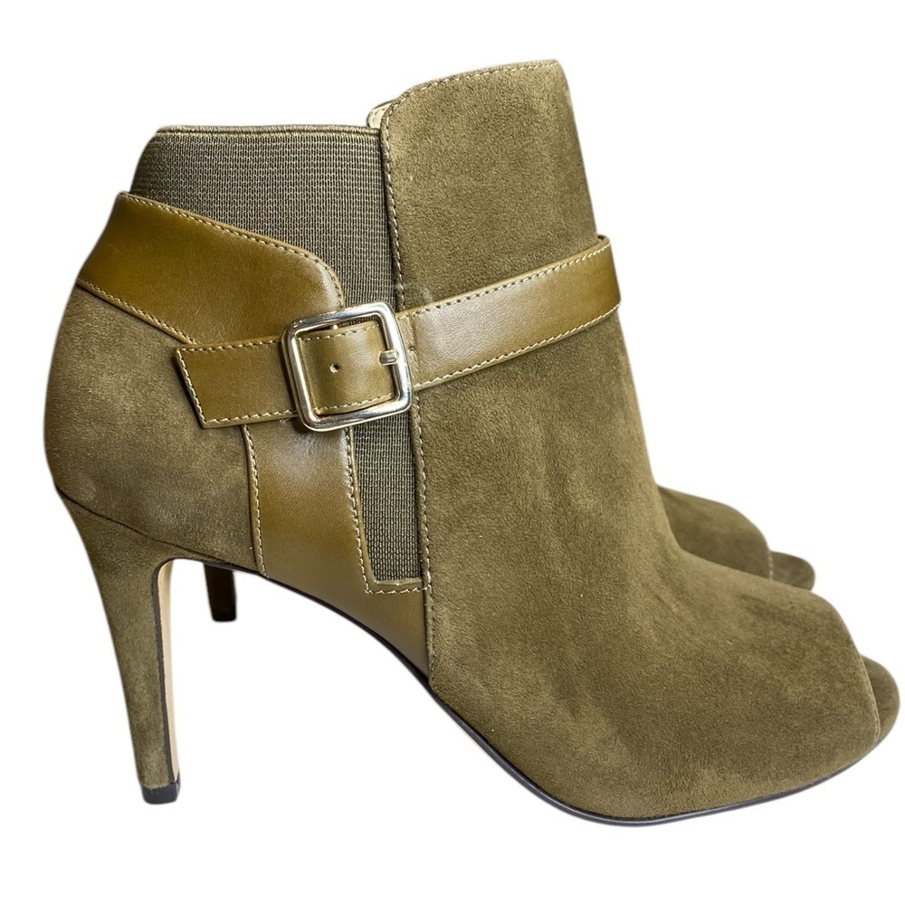 Marc Fisher Peep Toe Stiletto Suede Ankle Boots Shimmee Women’s Size 7